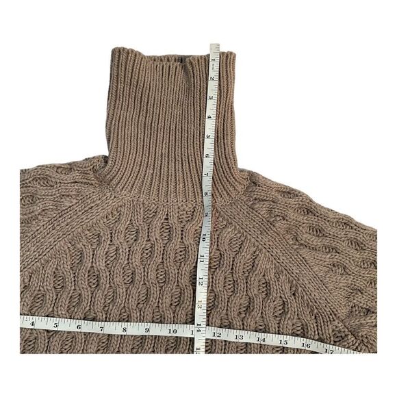 H&M Women’s Brown Size Small Chunky Cropped Turtleneck Crop Sweater - Picture 9 of 11